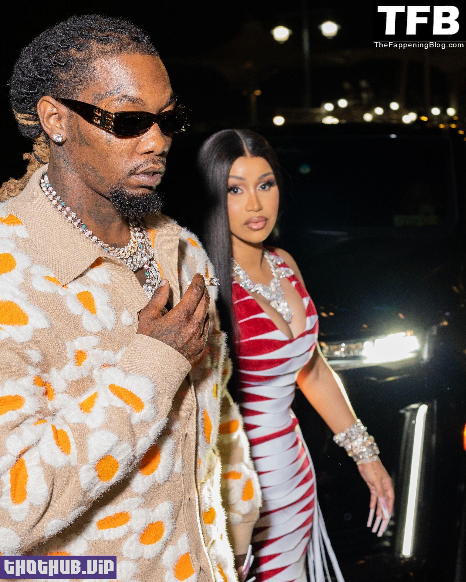 Sexy Cardi B Flaunts Her Cleavage As She Leaves A Club With Offset In