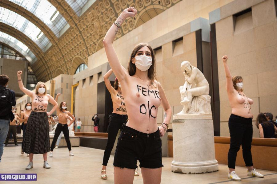 Hot Femen Advocates Protest At The Mus E D Orsay Nude On Thothub