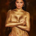 Kylie Jenner Topless In Gold Makeup 4 Photos And Video