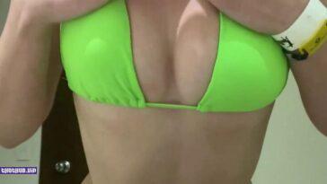 STPeach Green Bikini Try On