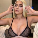 Kylie Jenner Nip Slip See Through Sheer Lingerie Set Leaked