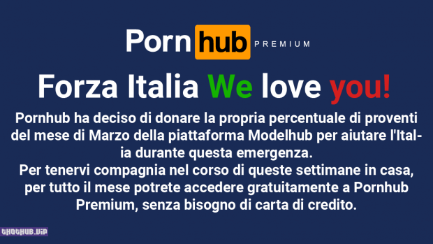 Pornhub releases premium service for Italy due to Corona Virus