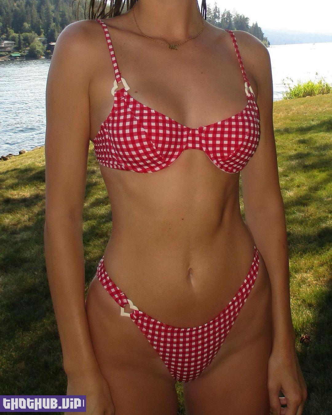 Kendall Jenner In A Cherry Bikini 2 Photos