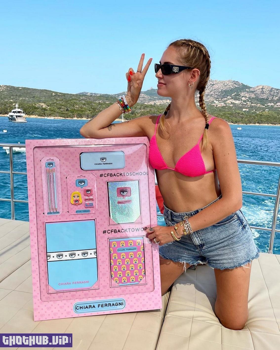 Chiara Ferragni Pink Bikini Top 4 Photos And Video