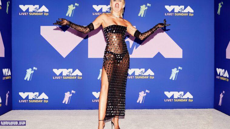Miley Cyrus In See Through Dress On MTV VMA And