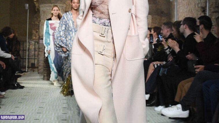 Gigi Hadid Topless at Paris Fashion Week