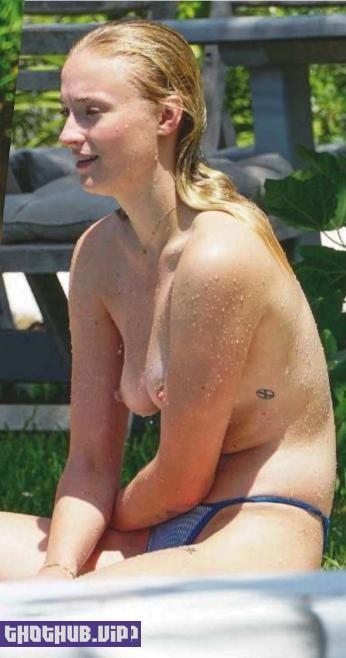 Sophie Turner Topless in Public Magazine