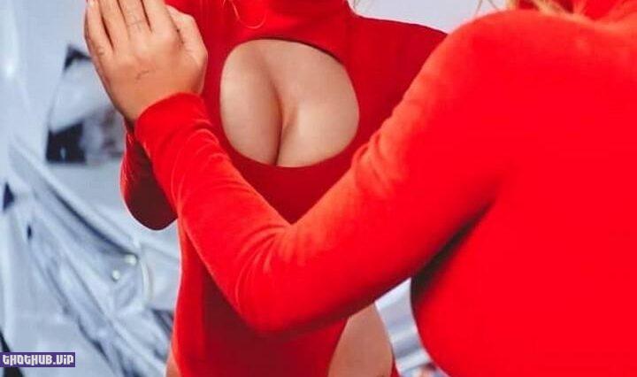 Rita Oras Bit Tits In Red Dress 3 Photos