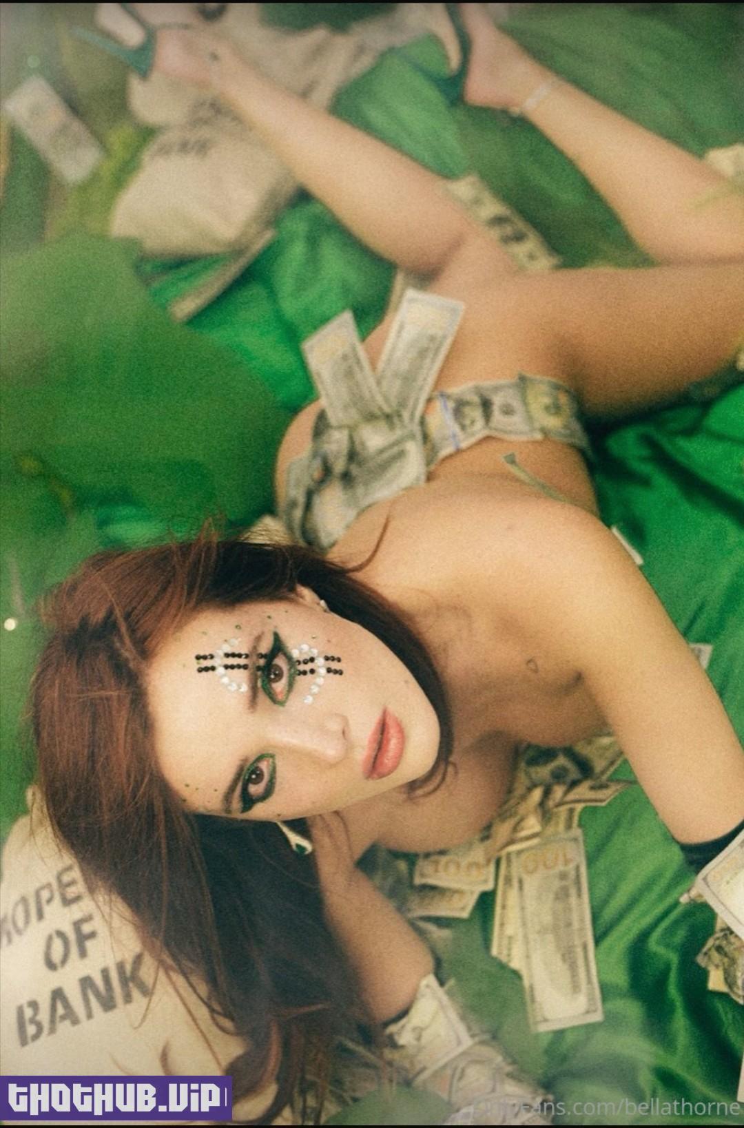 Bella Thorne Covers Her Tits With Dollars 4 Photos