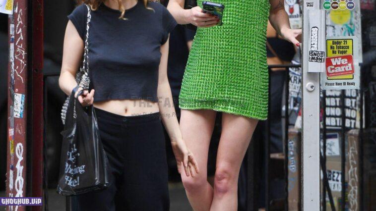 Sophie Turner Sexy In Tiny Green Dress 8 Photos