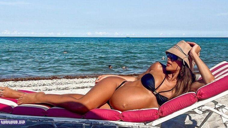 Camila Coelho Huge Baby Bump In Bikini 3 Photos