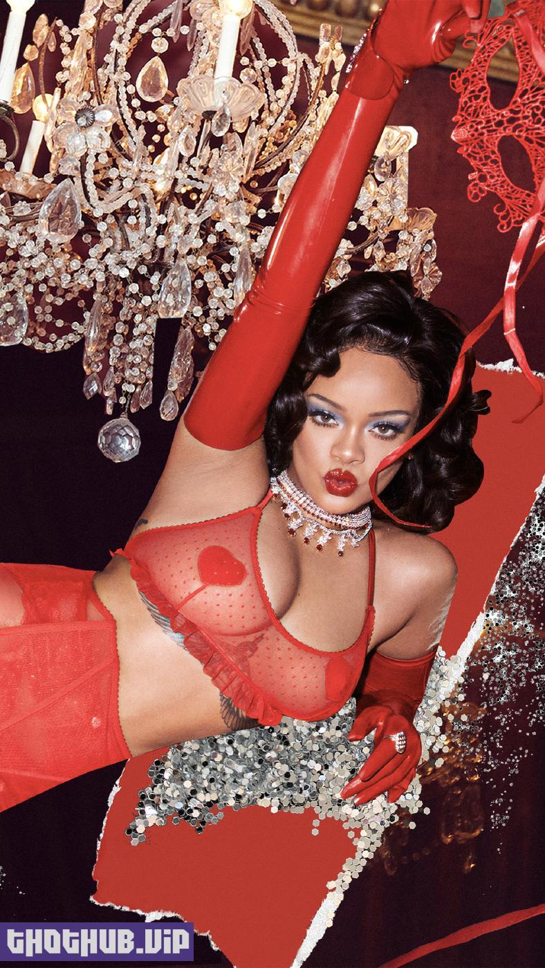 Rihanna See Through Red Lingerie Photoshoot Set Leaked