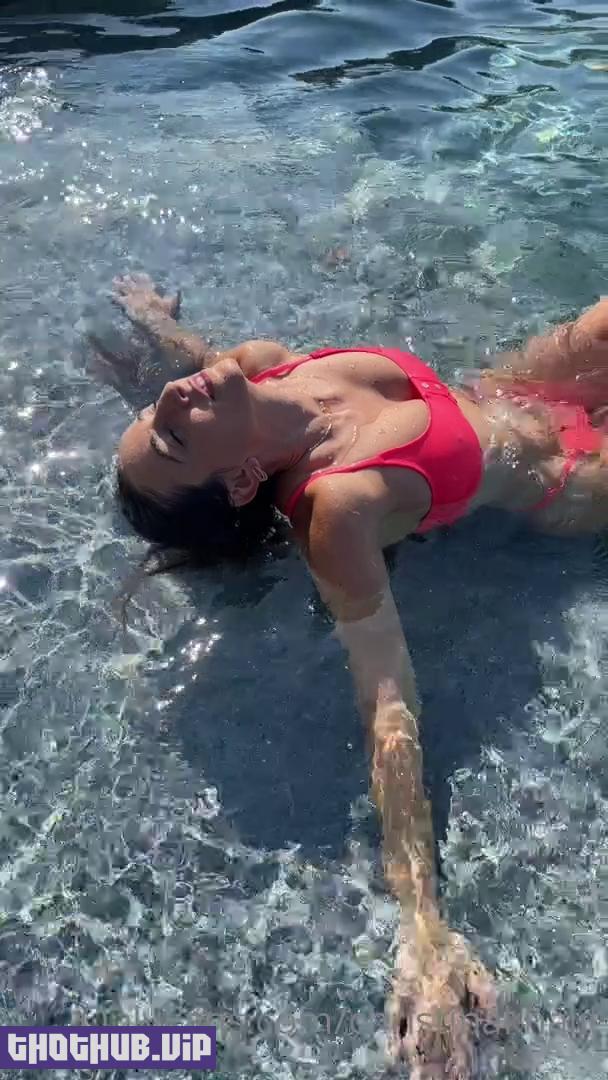 Christina Khalil Stripping in The Pool Video Leaked 6