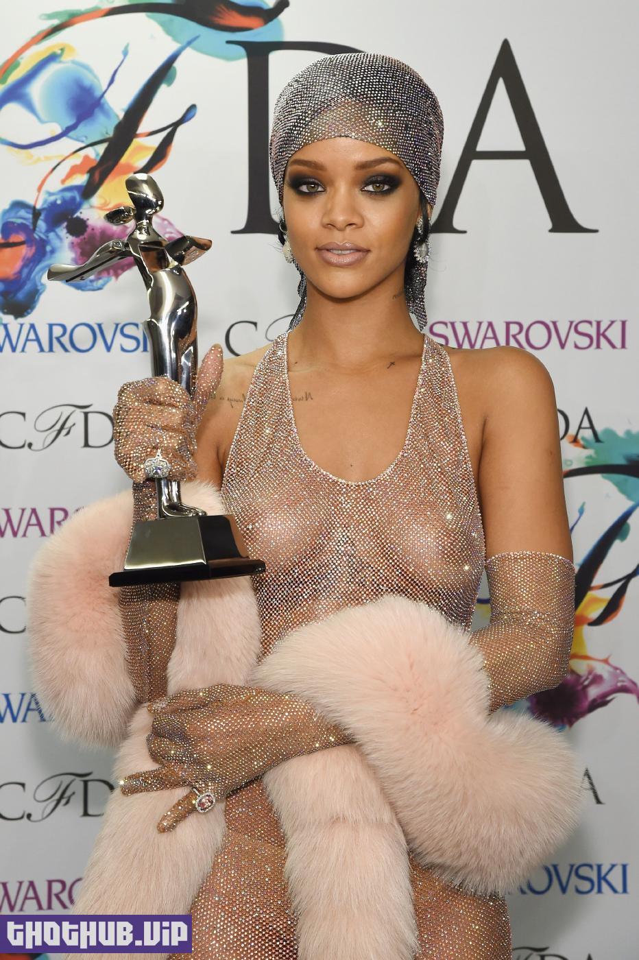 Rihanna Nude Sheer Sequin Dress Big Tits Leaked 11