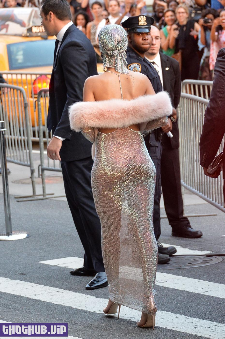 Rihanna Nude Sheer Sequin Dress Big Tits Leaked 9