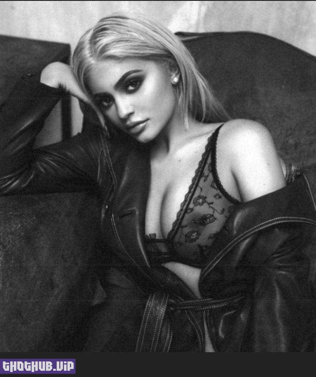 Kylie Jenner Nip Slip See Through Sheer Lingerie Set Leaked 6
