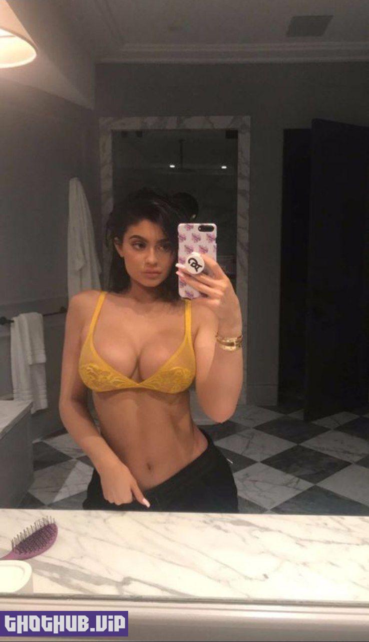 Kylie Jenner Nip Slip See Through Sheer Lingerie Set Leaked 9