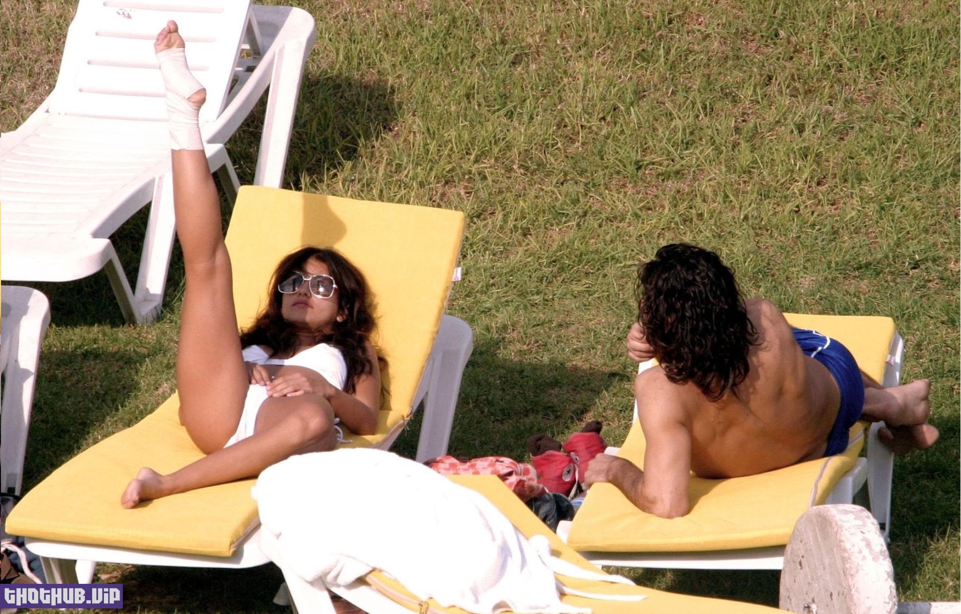 Monica Cruz Pussy Slip Pictures Spreading Legs in Bikini