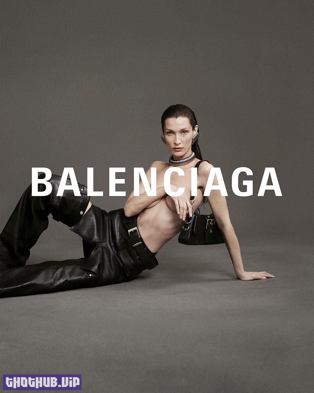 Bella Hadid Topless For Balenciaga