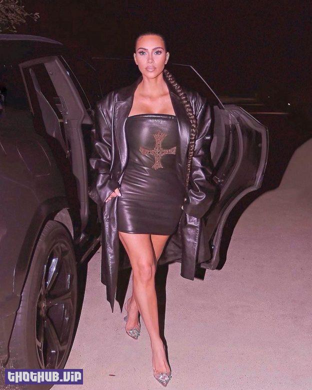 Kim Kardashian Sexy In Versace Mini Dress