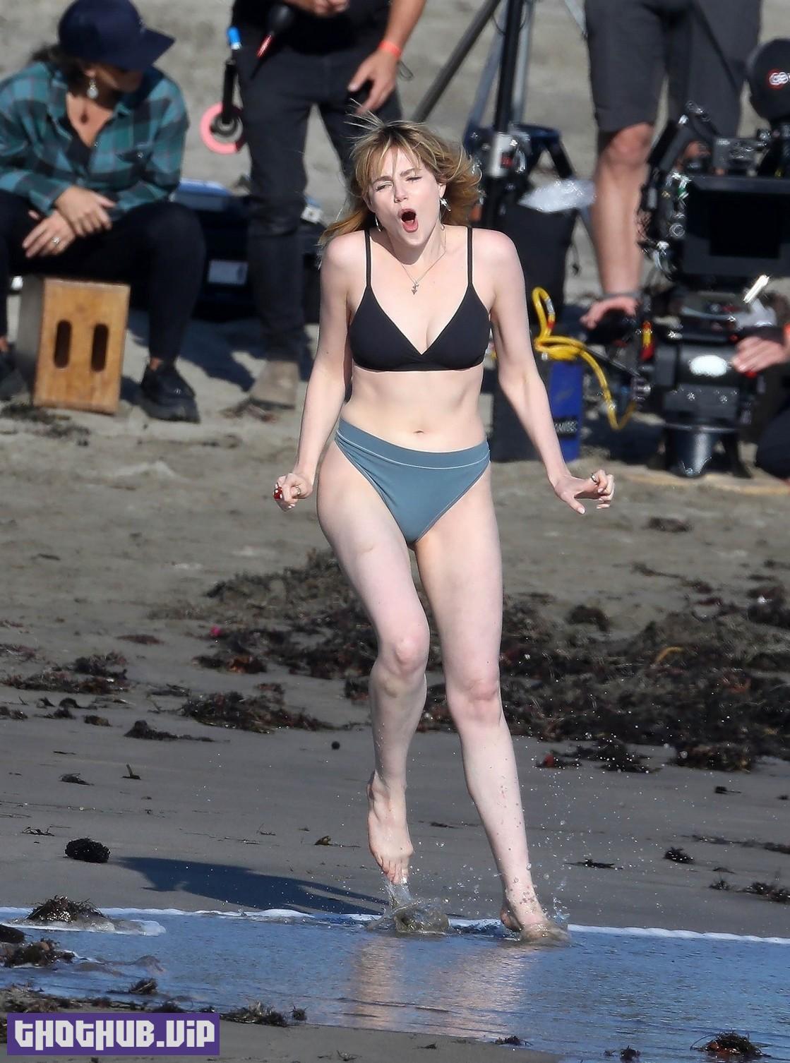 Lucy Boynton Funny In Bikini