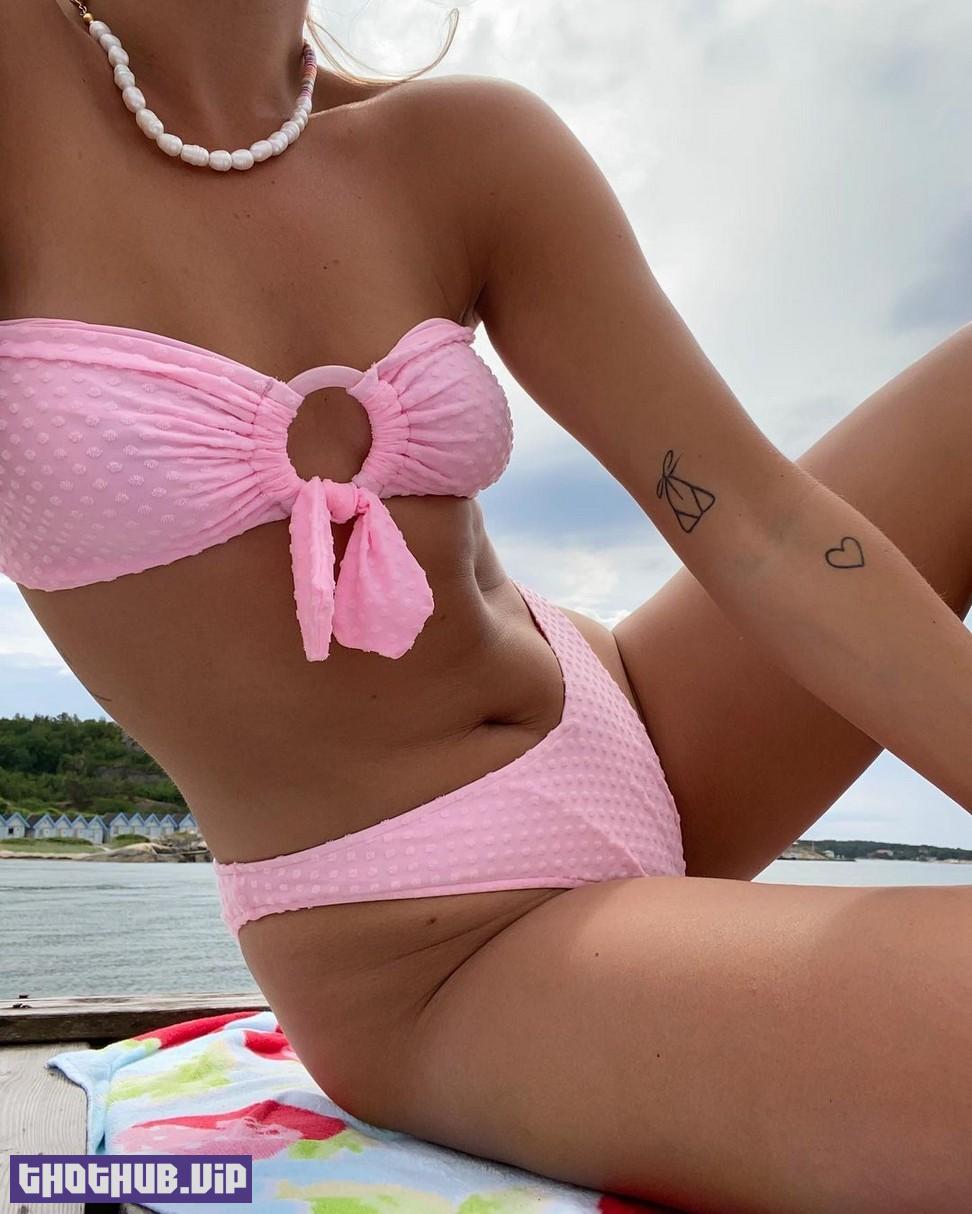 Matilda Djerf Tits In Pink Bikini