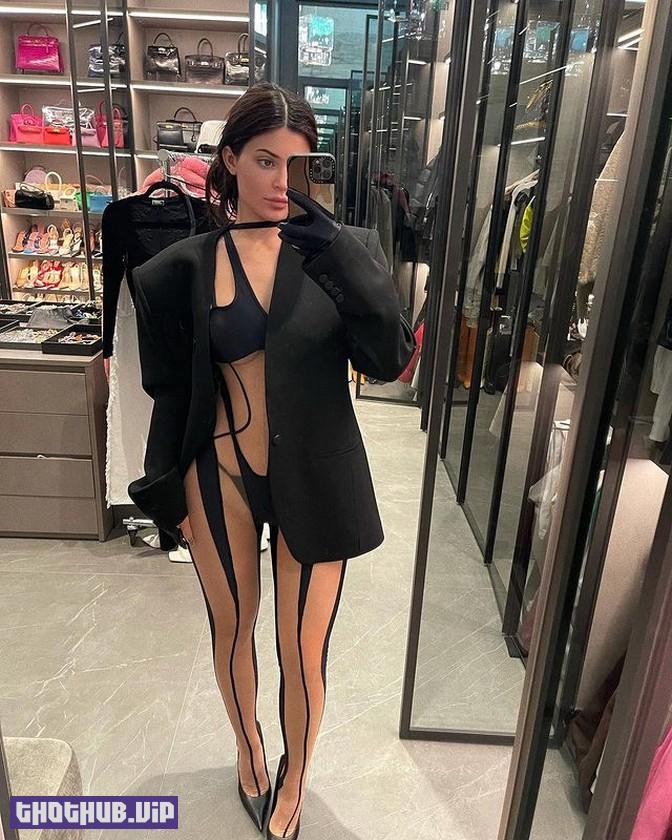 Kylie Jenner In Nude Jumpsuit 