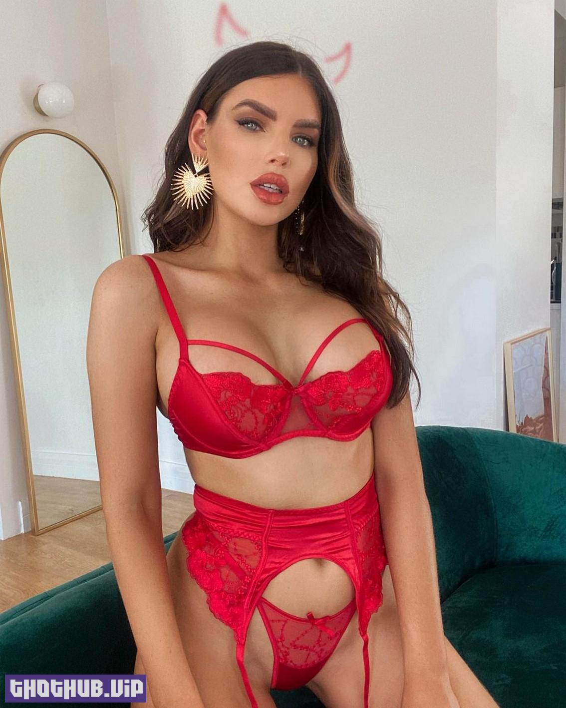 Nicole Thorne Red Lingerie And Red Dress At Christmas