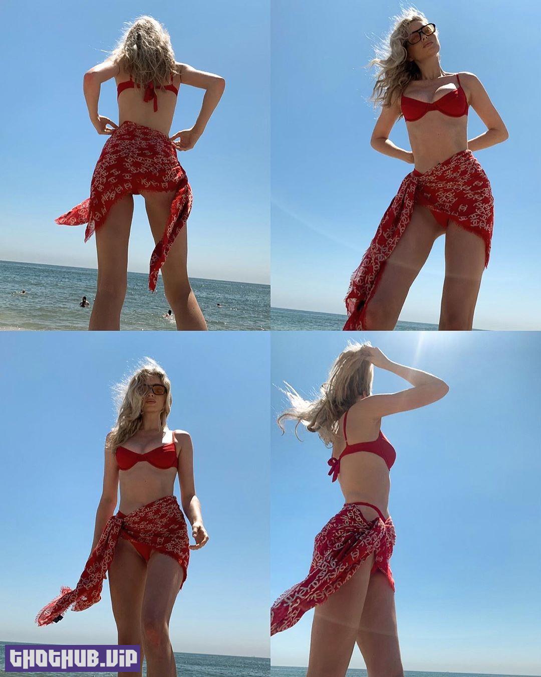 1686057196 901 Elsa Hosk In A Scarlet Bikini 4 Photos