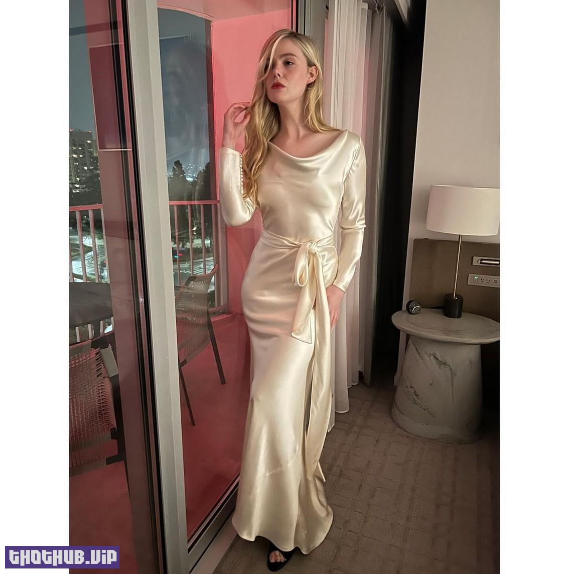 Elle Fanning In Alexander McQueen Dress