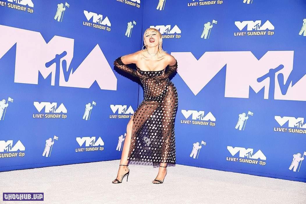 Miley Cyrus In See Through Dress
