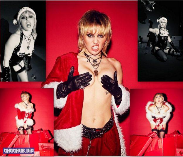 Miley Cyrus Topless Christmas Wishes