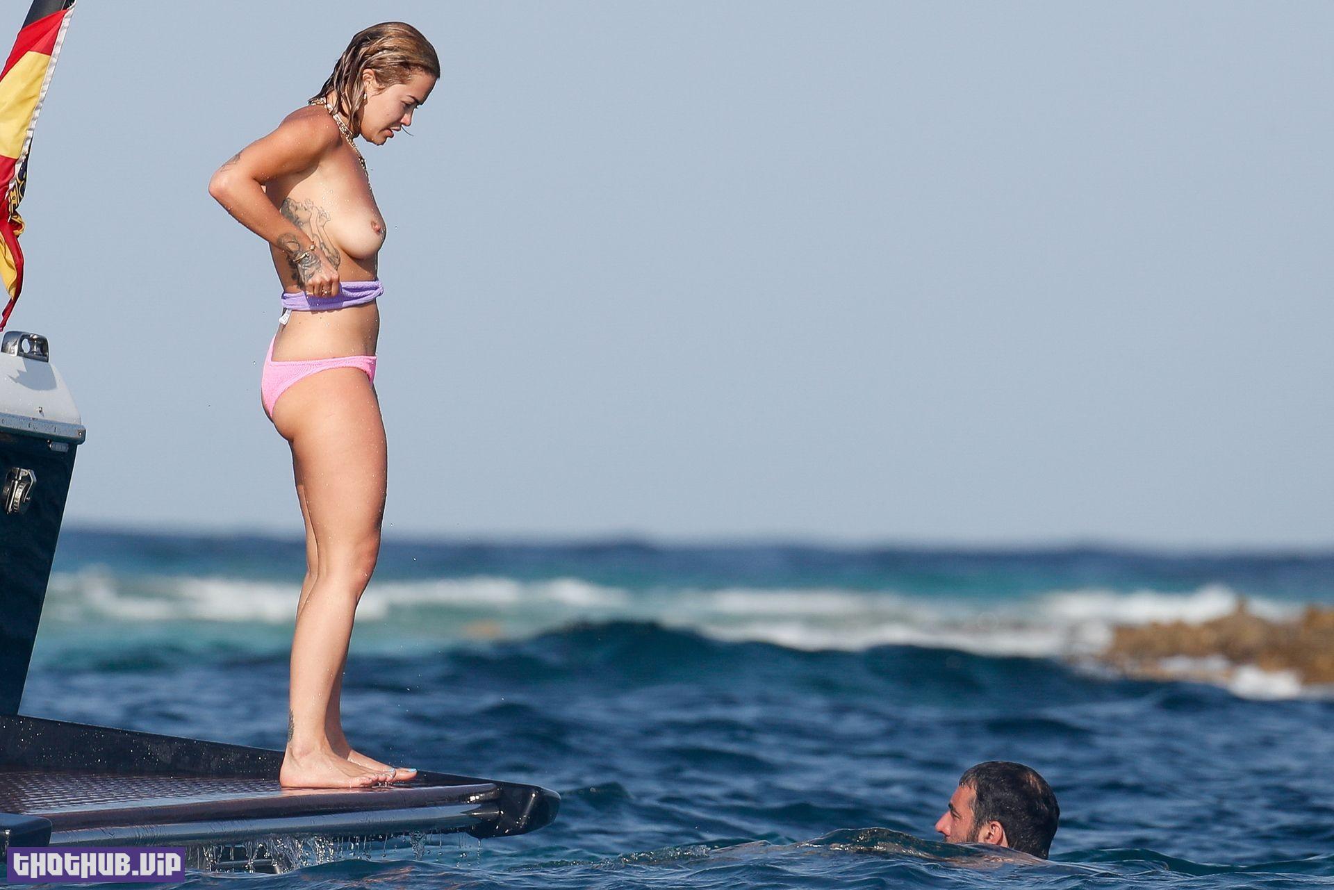 1697602603 462 Rita Ora Nude Boobs On A Yacht With Romain Gavras