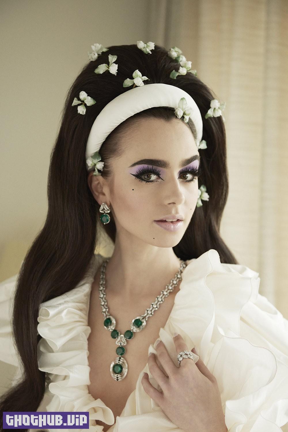 Lily Collins Sexy In Cartier Jewelry 