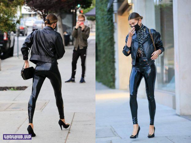 Hailey Baldwin Sexy Ass And Legs In Latex In Public