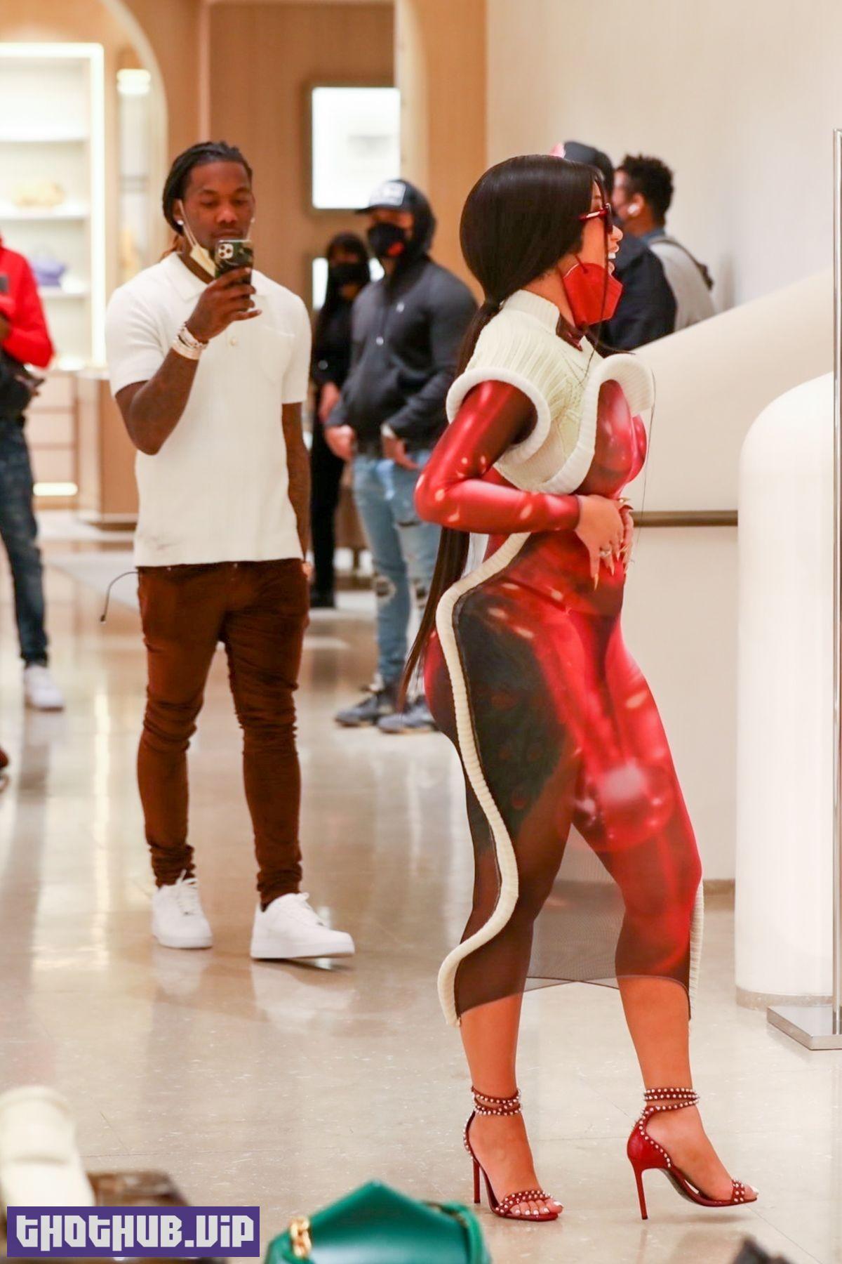 1706419908 903 Cardi B In A Fully Transparent Red Dress 15 Photos